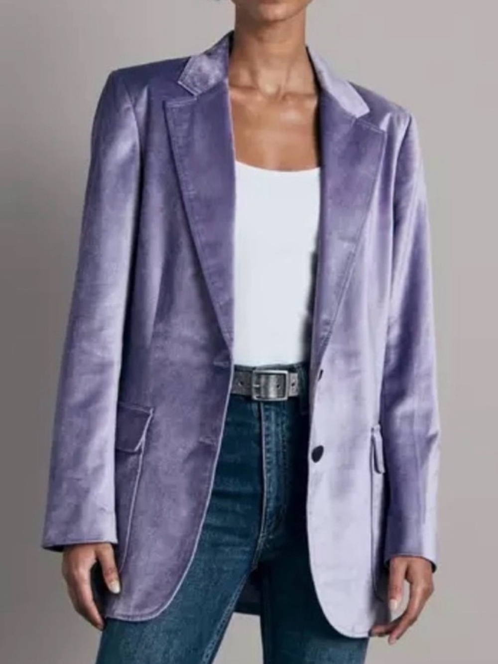 Rag & Bone Cody Cotton-Blend Purple Velvet Blazer